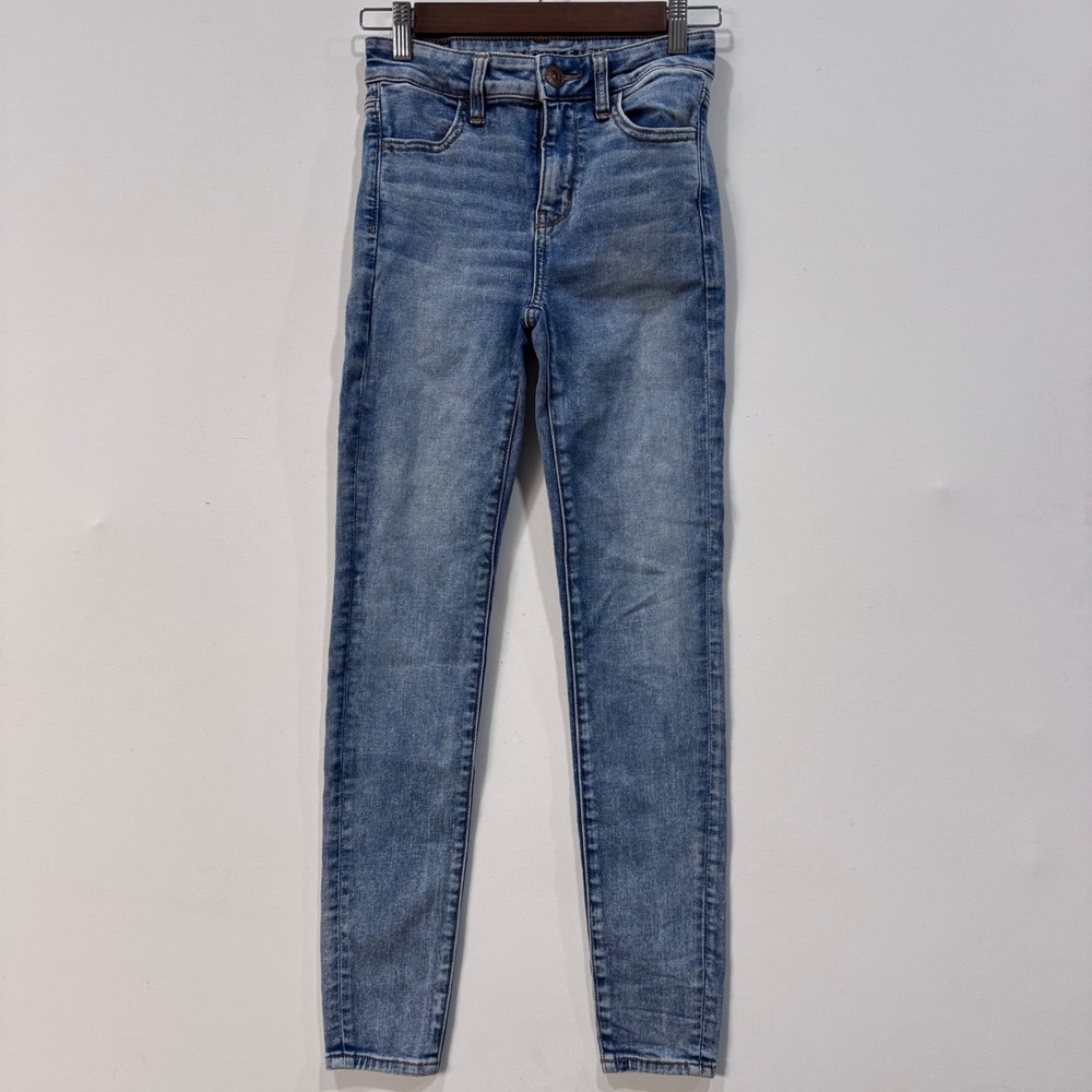 American Eagle Outfitters High‎ Rise Jegging Light Wash Denim Jeans Women Size 0